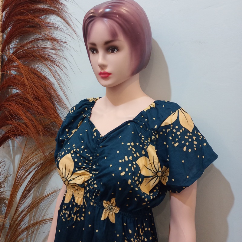 DRESS ZHARA PENDEK MOTIF ABSTRAK BALI