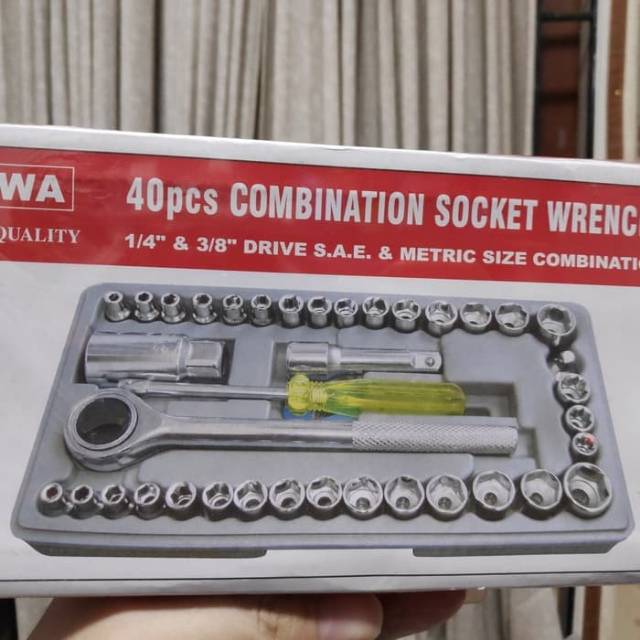 Kunci sok 40 in 1 Merk AIWA Peralatan Tool Kit Wrench Kunci Socket Multifunsi Motro Mobil