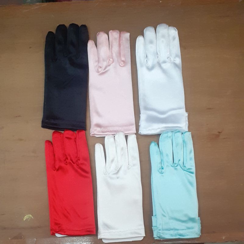 Sarung Tangan Anak Satin Polos Pendek-Gloves Wedding Anak