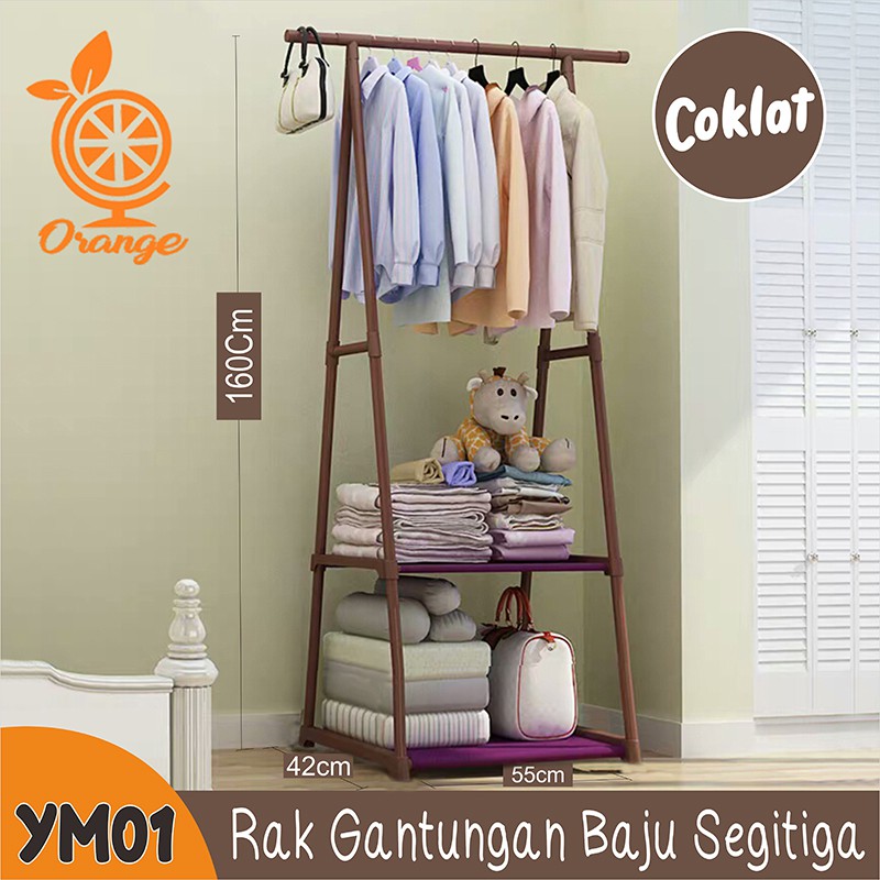 Stand Hanger gantungan Baju Stand hanger besi Triangle dan Kotak Rak Baju Serbaguna Minimalis Rack Storage Box Stand hanger kerucut WHFURNITURE