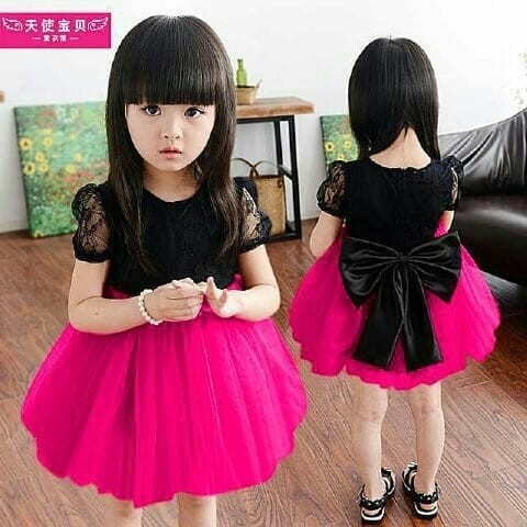 Baju Dress Fashion Pakaian Anak Perempuan Cewek Wanita Import Korea Kekinian Terbaru Umur 1-3 Tahun