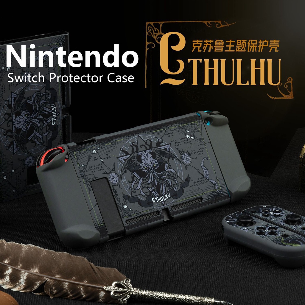 Geekshare Cthulhu Tas Hard Case Cover Pelindung Penyimpanan Controller Joy-Con Nintendo Switch Tema Mesir