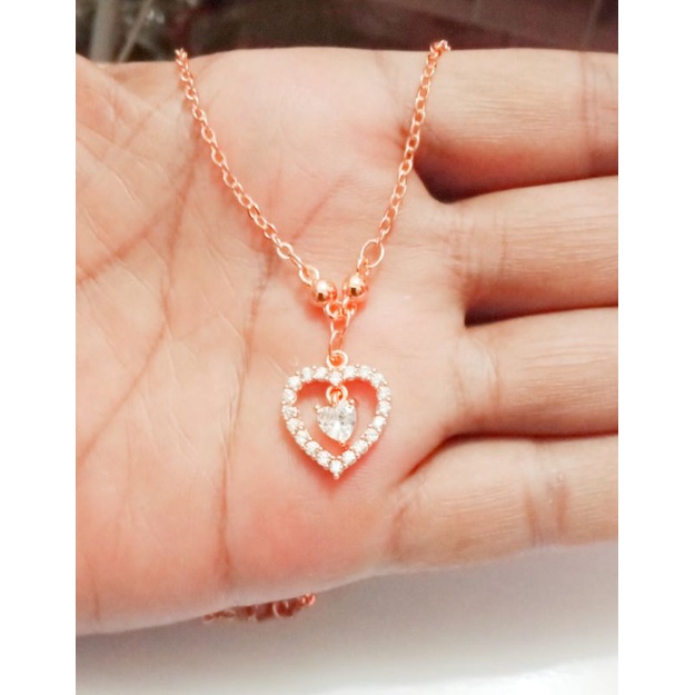 Namk701. Kalung xuping wanita lapis emas dgn mata zircon ukuran 45 cm koye