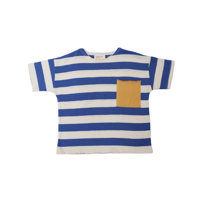 Soleram STRIPY Pocket Tee - Atasan Anak Cewe Cowo Kaos Lengan Pendek Garis Garis Stripe