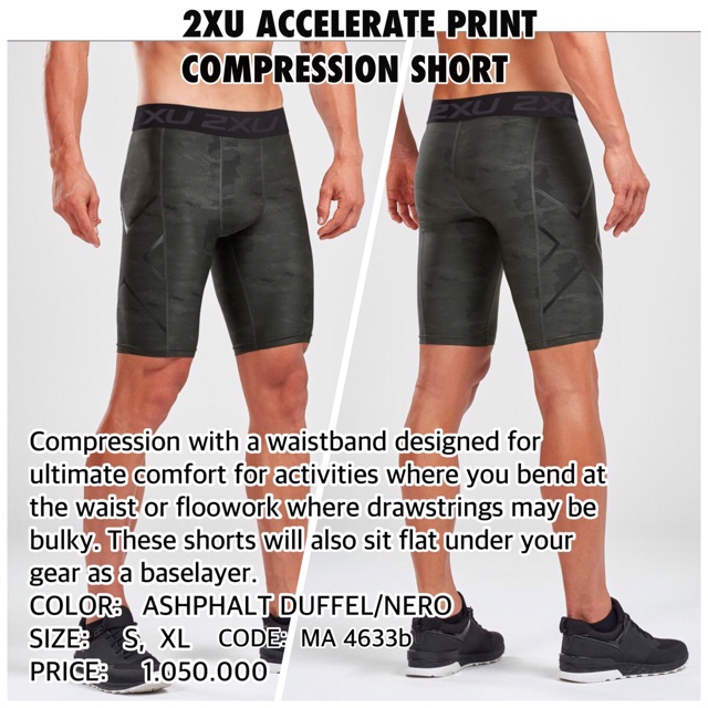 2XU Accelerate Print Compression Short for Men