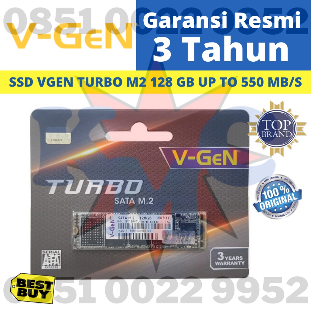 SSD VGEN M.2 SATA TURBO 128GB - V-GEN SSD TURBO 2280 128GB