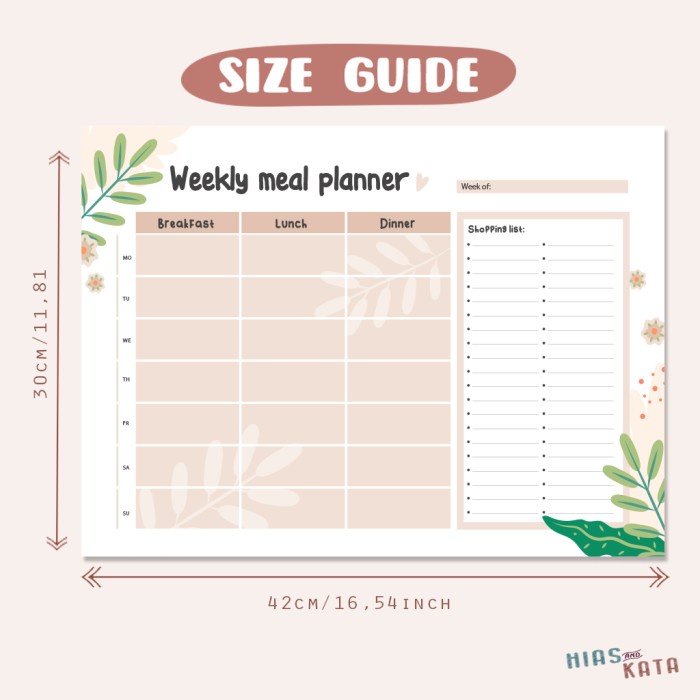 

Limited Meal Planner Diet Planner Wall Planner Tempel Size A3 (Bonus Spidol) Terlaris