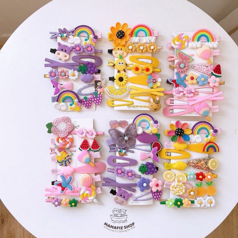 [MAMAFIZ] Set 14 pcs Jepit Rambut Korea - Jepit Rambut, Ikat Rambut Korea, Jepit Rambut Anak, Akseso