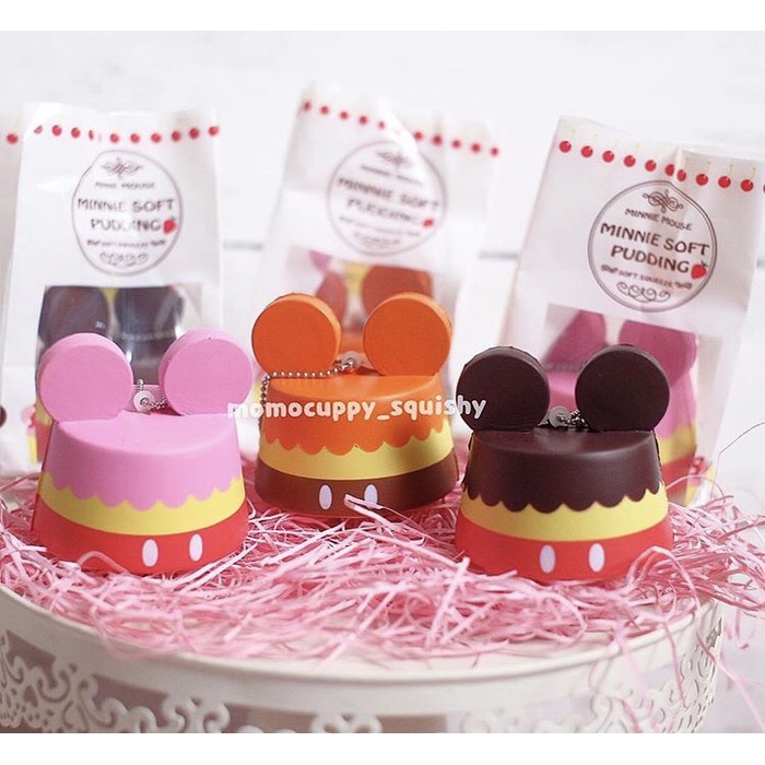 Squishy licensed minnie soft pudding by disney ( ORIGINAL JEPANG)