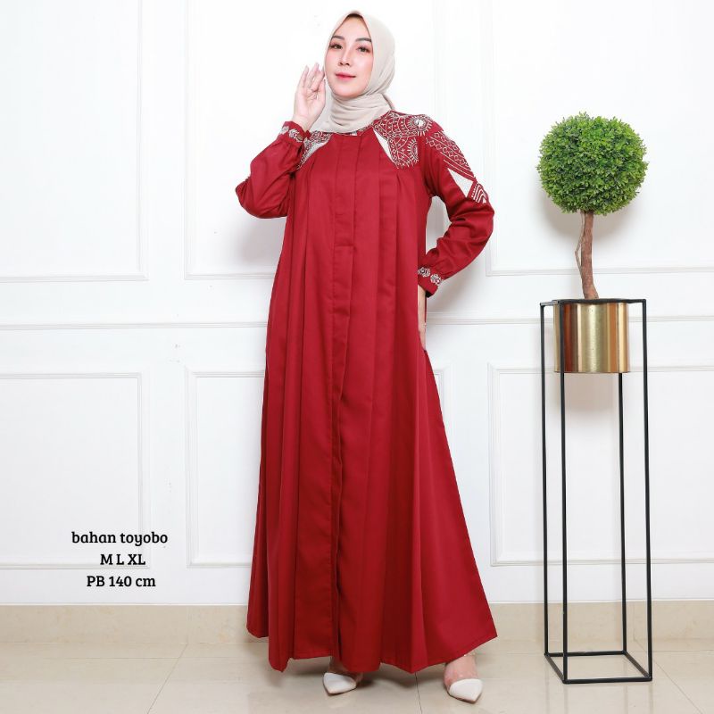 Gamis ridd bordir premium / Gamis toyobo / Gamis bordir / Fashion muslim / Baju gamis wanita / Gamis
