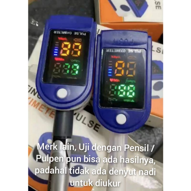 Fingertrip Pulse Oximeter Alat Ukur Kadar Oksigen Oxymeter Oximetry Sp02 Saturation dengan Monitor