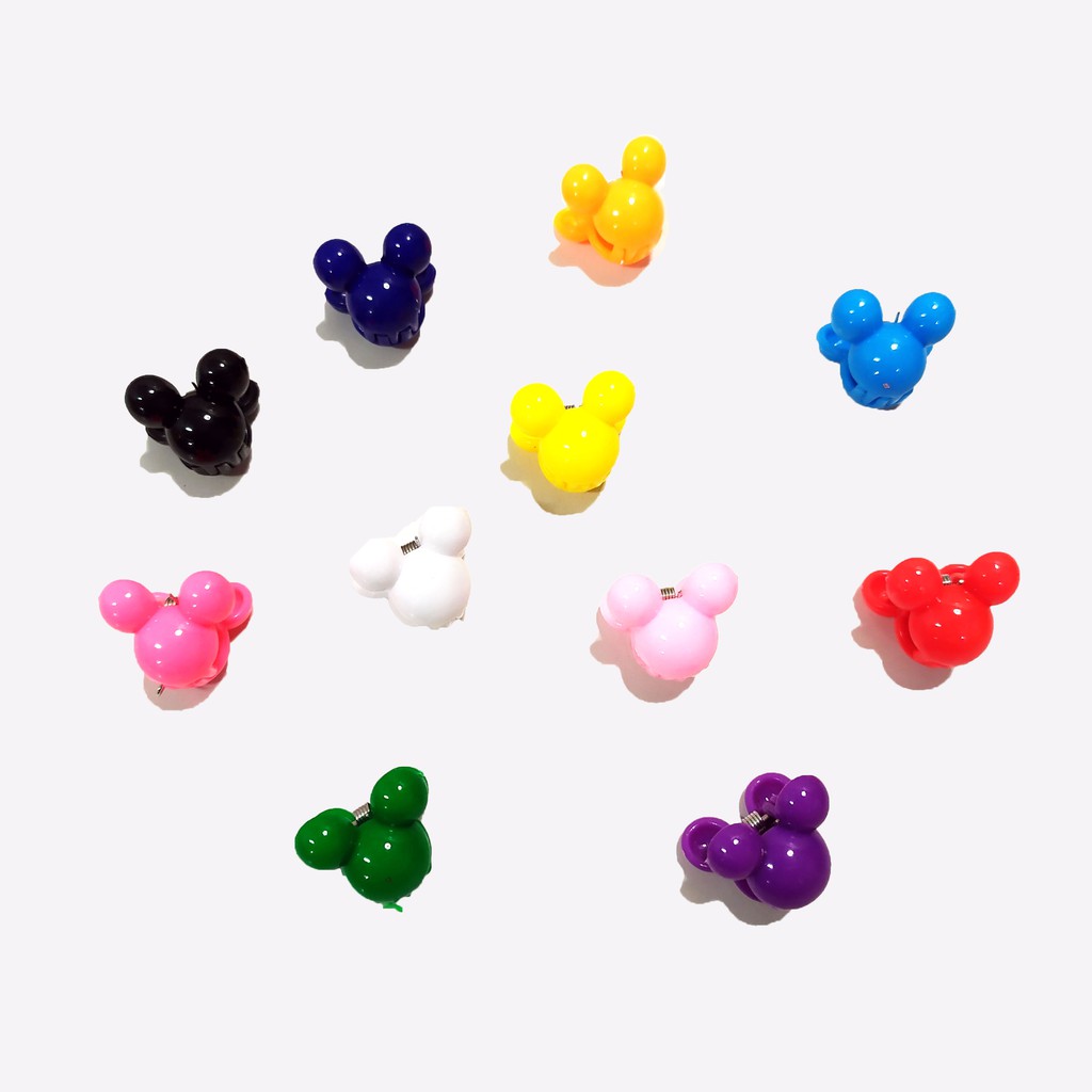 JEPIT RAMBUT MINI GLOSSY MICKEY - Jepit Poni Aksesoris Rambut Anak Lucu Colorful - Jepit Kutu Korea