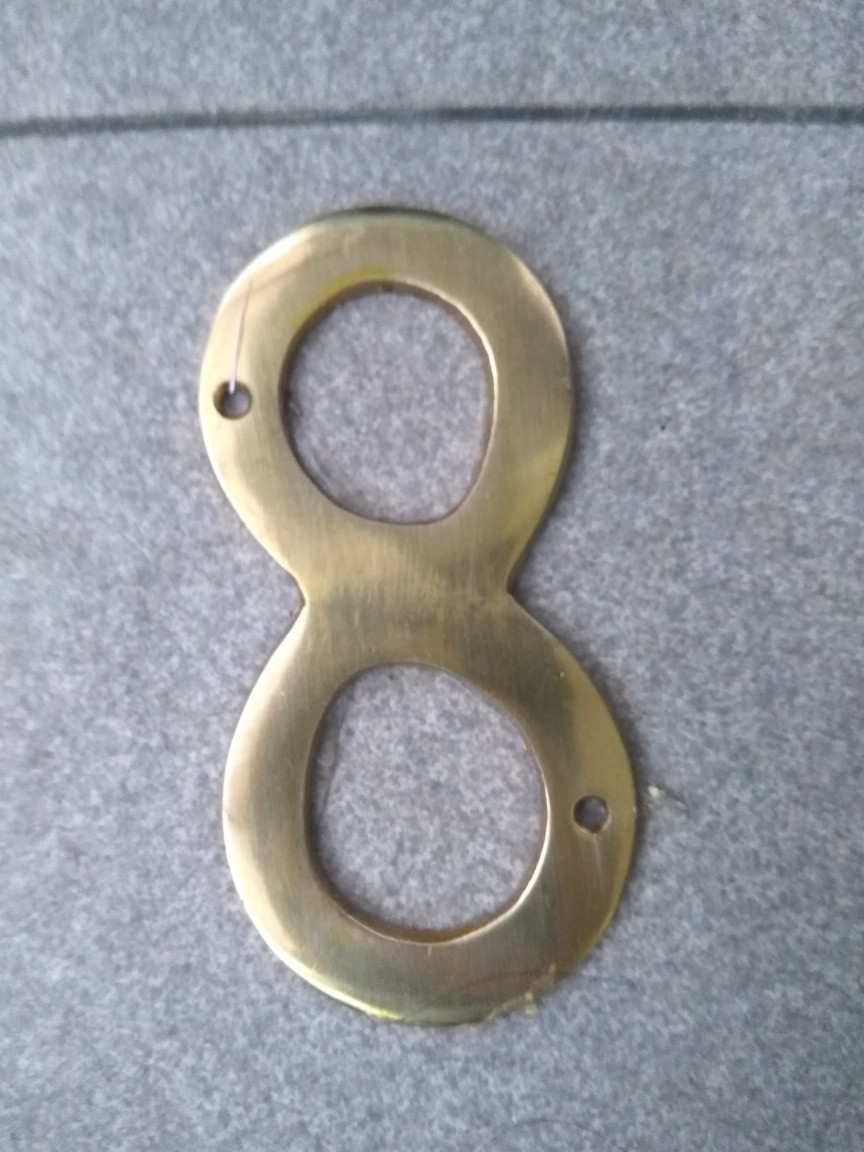 Huruf Angka Nomer Rumah Kuningan Tinggi 10 Cm Angka Nomor 8