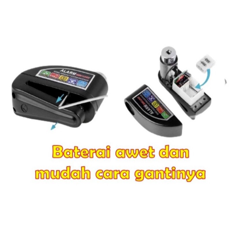 Gembok Alarm Cakram Disc Lock Kunci Alarm Gembok Motor Anti Maling 100% sesuai iklan