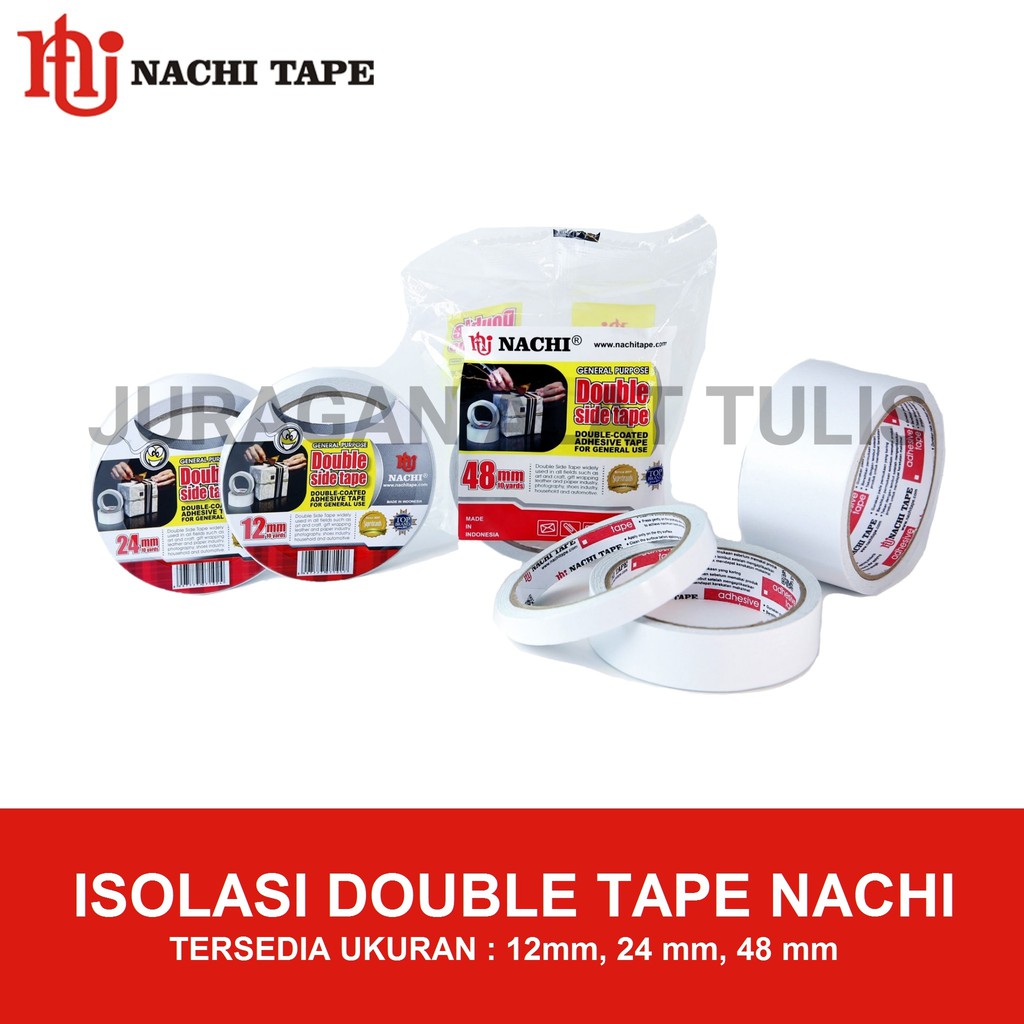 

ISOLASI DOUBLE TAPE NACHI / ISOLASI DUA SISI 12MM/ 24MM / 48MM