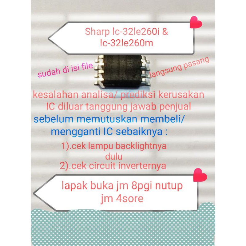 ic eprom memory tv LED Sharp lc-32le260i TT LC-32LE2601 LC -32le260m