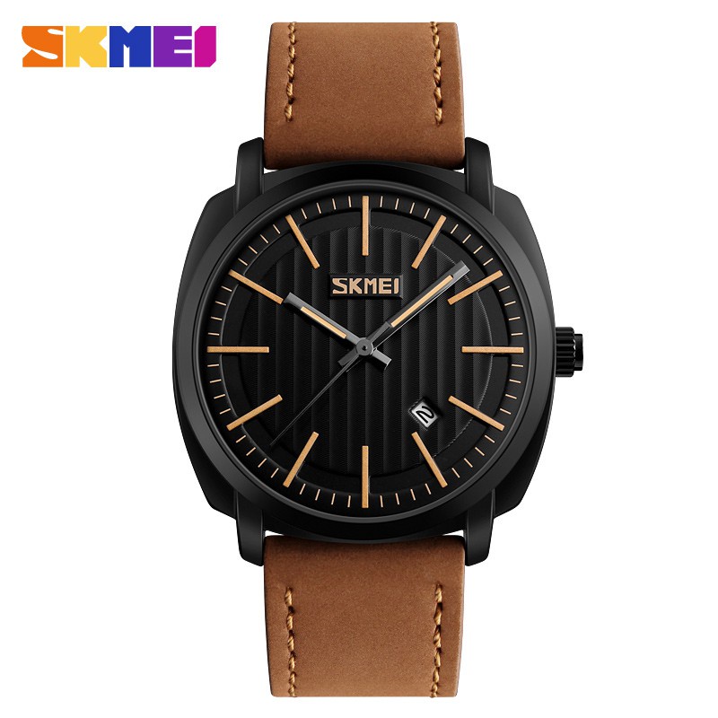 Jam Tangan Original Mahal Kulit Hitam Persegi Casual H9B9 Keren Tipis Mewah Karet Murah Krepyek Unik