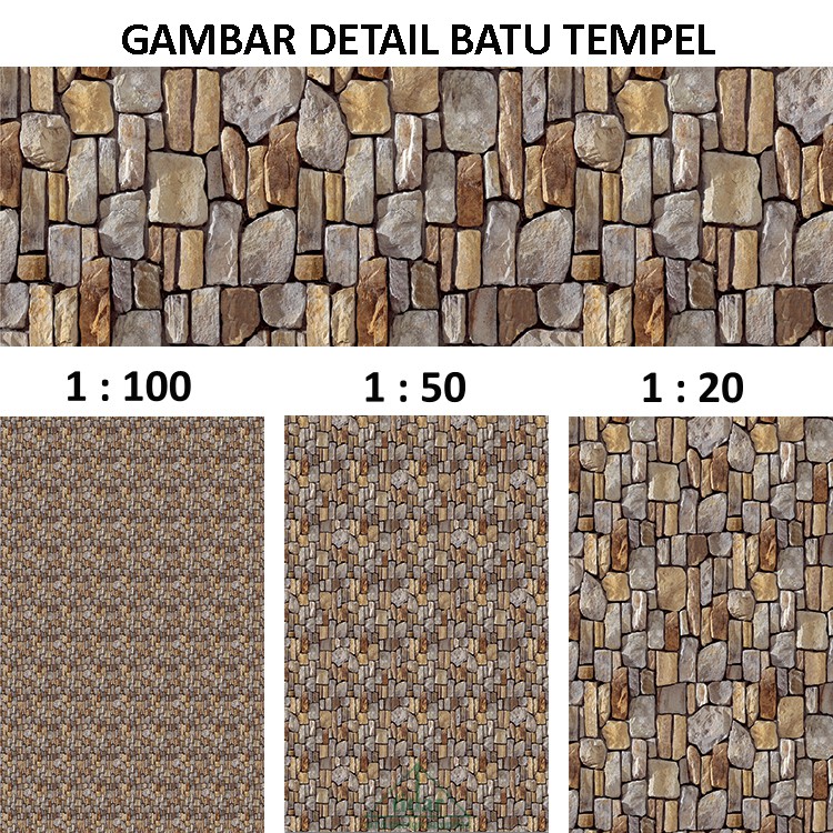 

Kertas Tekstur / Motif Batu Tempel Dinding Berskala / Miniblock #2