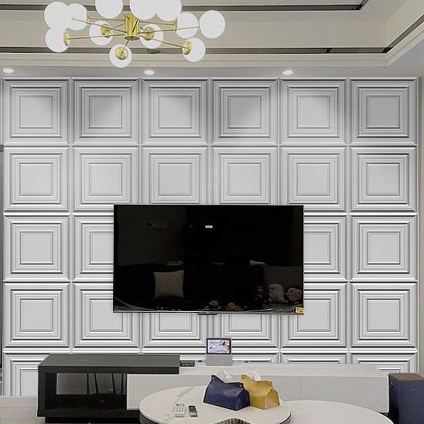 PROMO BUY 30PCS FREE 1PCS LEM SEALENT 300ML || WALLPANEL PVC 3D 50CMX50CMX1MM WALLPAPER DINDING ORNAMEN MOTIF TIMBUL-4