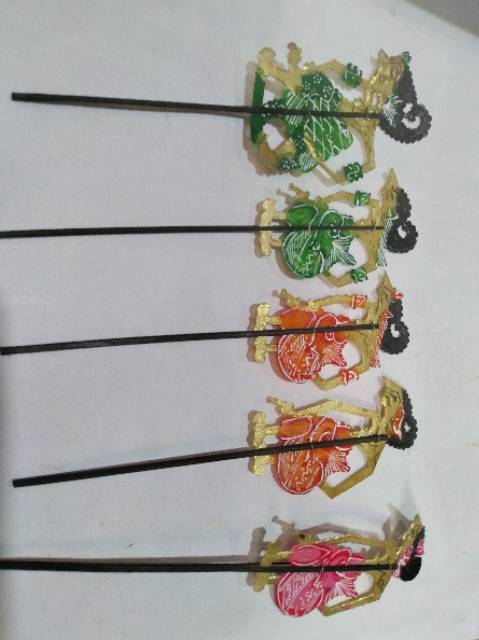 (BISA COD) MINIATUR WAYANG KULIT PANDAWA LIMA UKURAN 15 cm ISI YUDISTIRA BIMA ARJUNA NAKUDA SADEWA