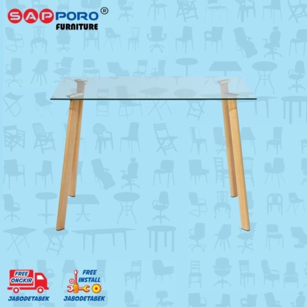 Jual WILSON Eames SAPPORO Limited Table  Kaca Meja Makan Eames  Meja