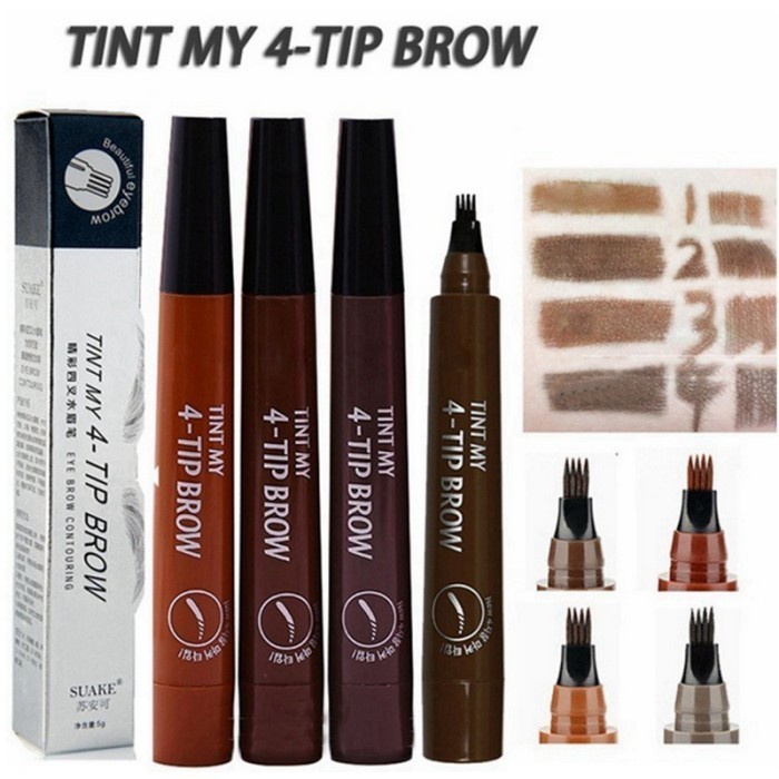 BAROKAH GAMIS Pensil alis-SUAKE Tint My 4 Tip Brow Microblading Eyebrow Tattoo Pen