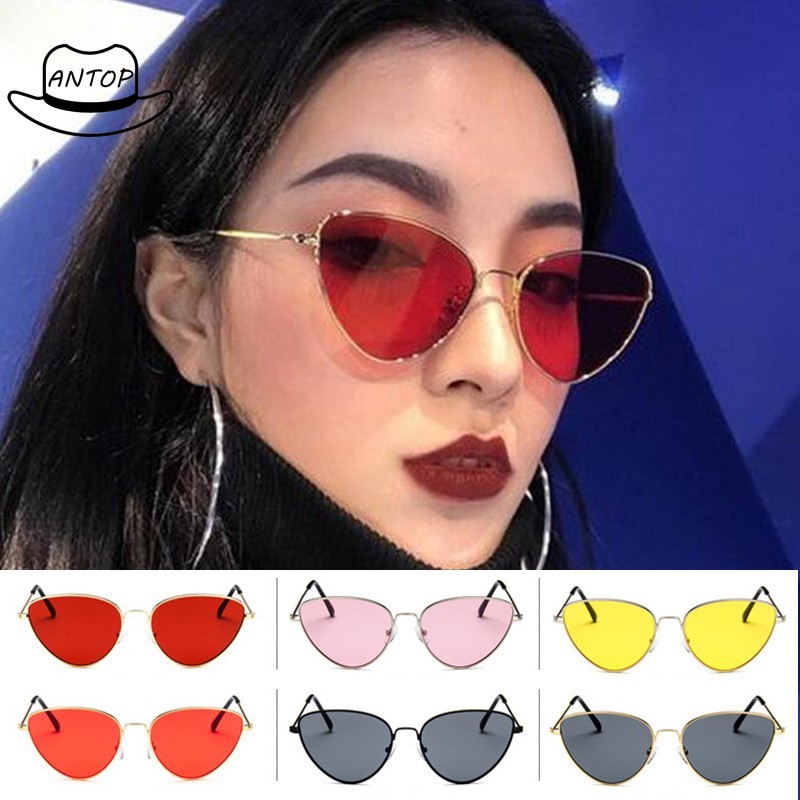 Antop！Bayar di Tempat Kacamata Hitam Wanita Model Retro Cat Eye Sunglasses Women UV400 Protection