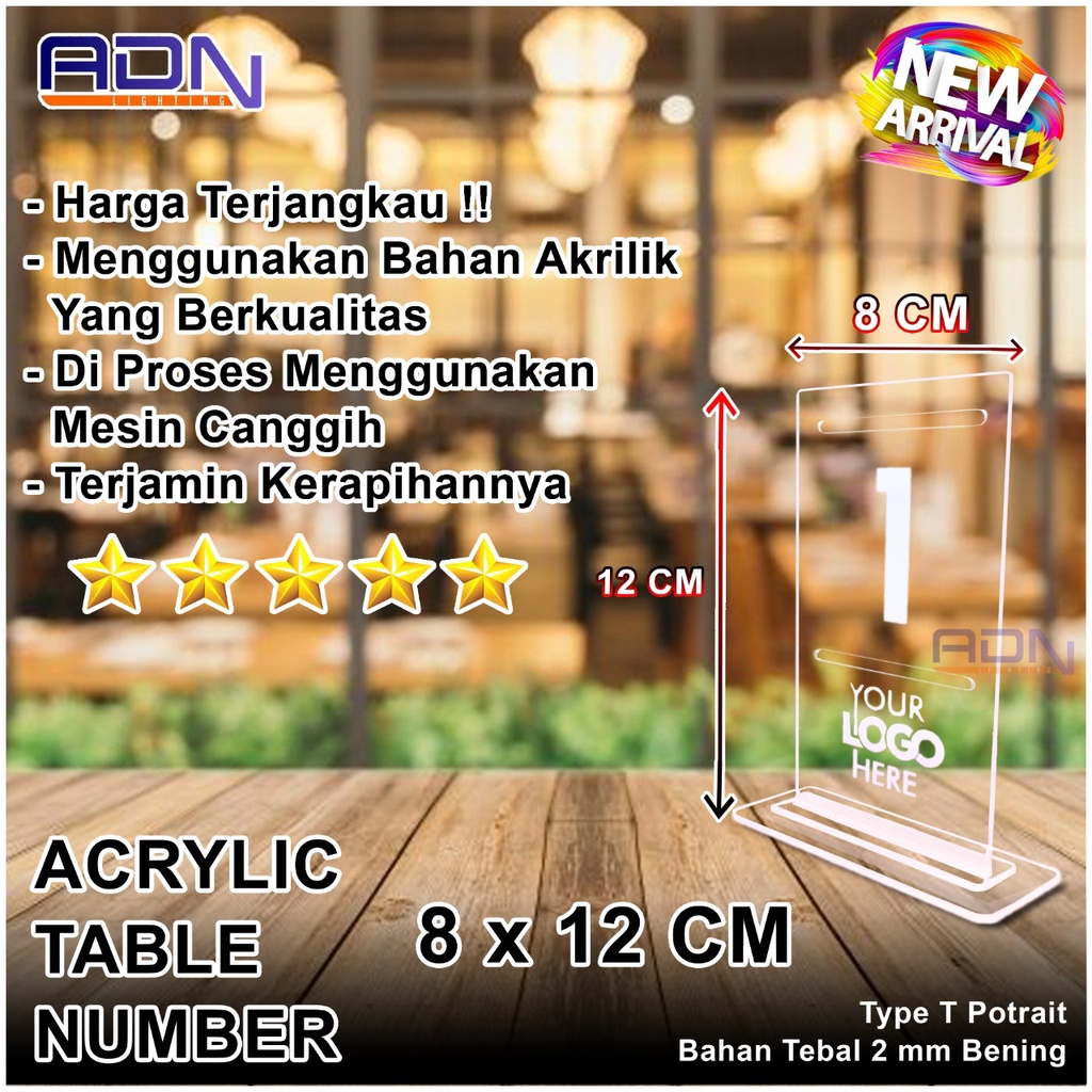 AKRILIK NOMOR MEJA / ACRYLIC TENT LASER/ ACRYLIC TENT TABLE CAFE RESTO ADN.IN