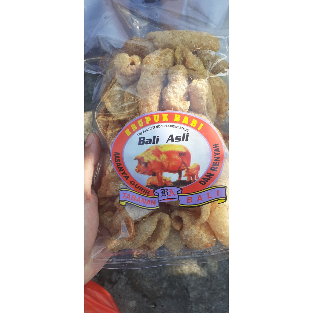 KRUPUK RAMBAK BABI SAMCAM SAMCAN/ KULIT BALI ASLI - 130gr Free Bubblewrap