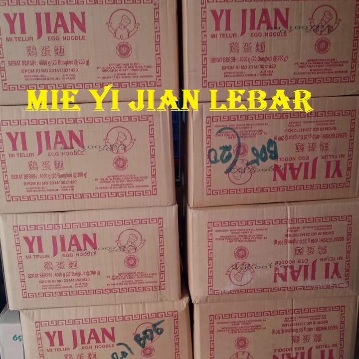 

Mi Mie Telur Yi Jian LEBAR BESAR 1 KARTON DUS 200gr Kering Yijian Telor Instan Egg Noodle Goreng