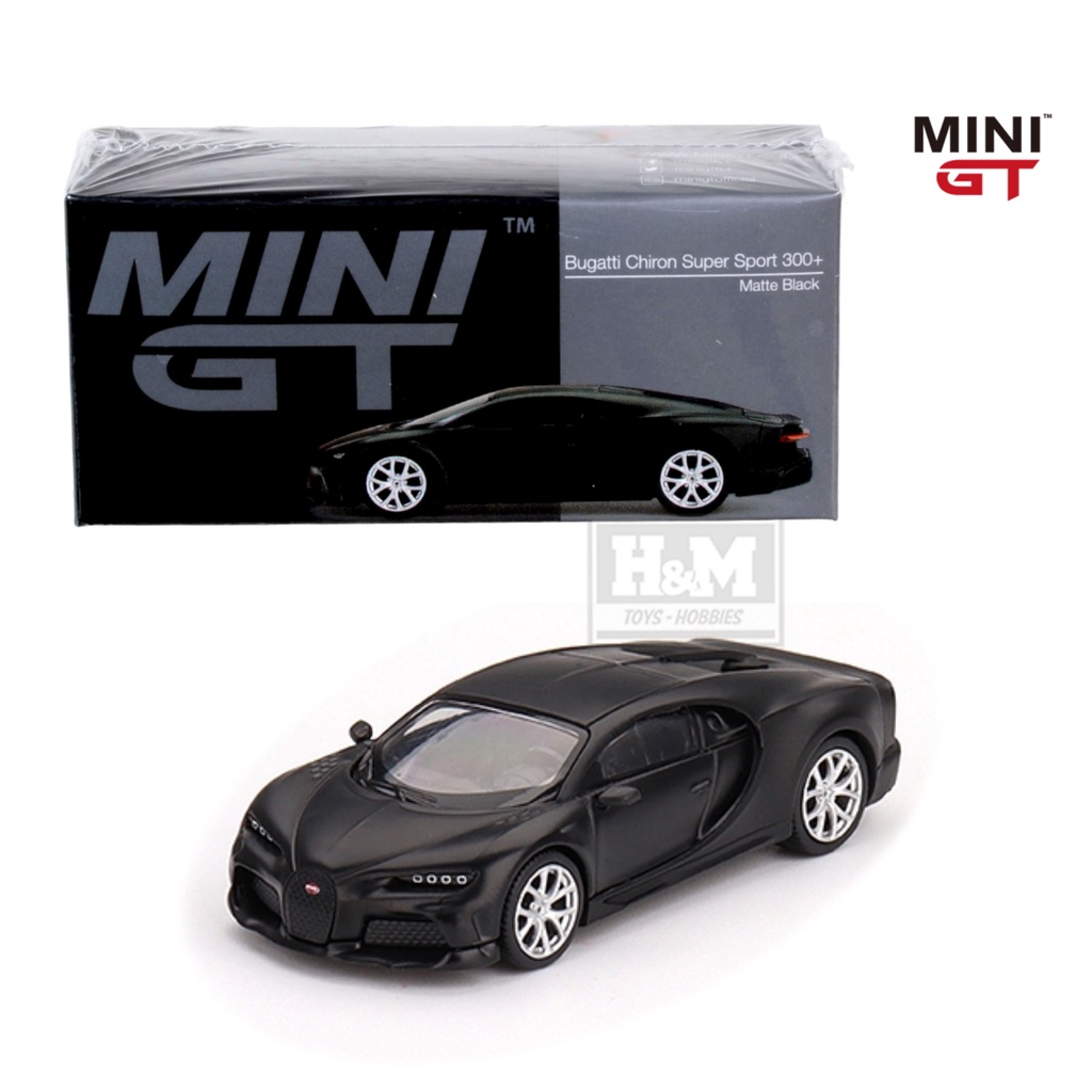 MINI GT BUGATTI Chiron Super Sport 300 1/64 Modèle Moulé Sous Pression Noir Mat Mgt00374 EUR 13