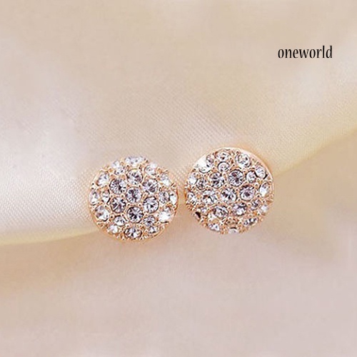 OW@ Women's Fashion Elegant Circle Crystal Rhinestone Ear Studs Earrings Jewelry