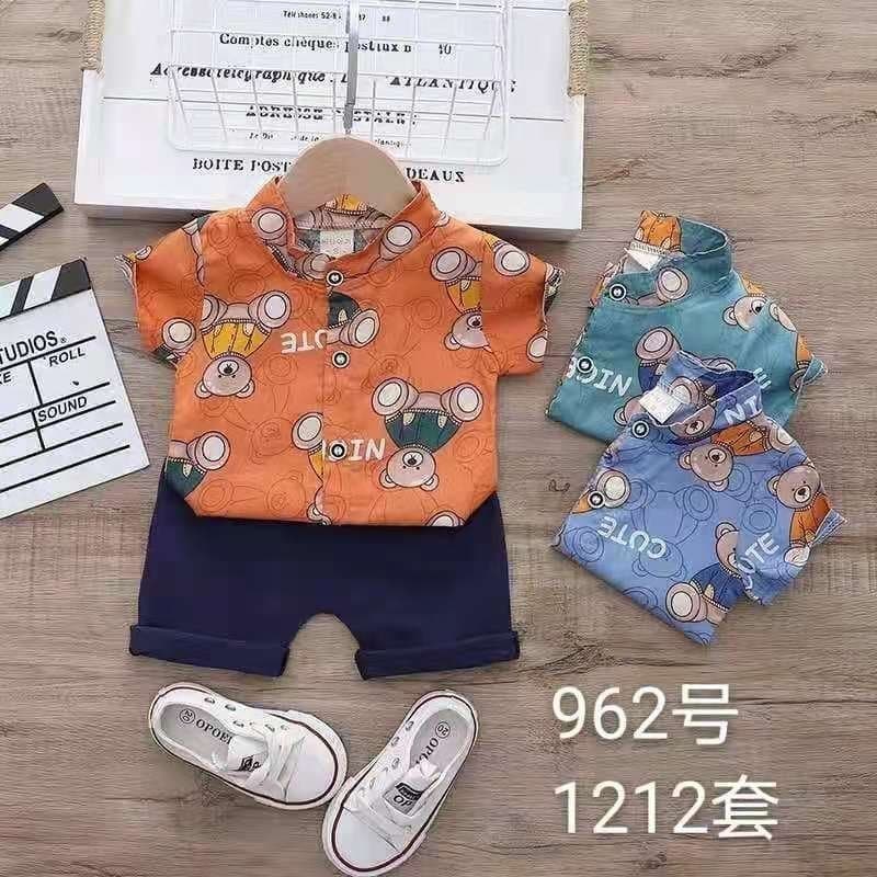 Promo !! Setelan kemeja anak import / Setelan kemeja anak murah / Pakaian anak import ukuran Baby - 2 Tahun