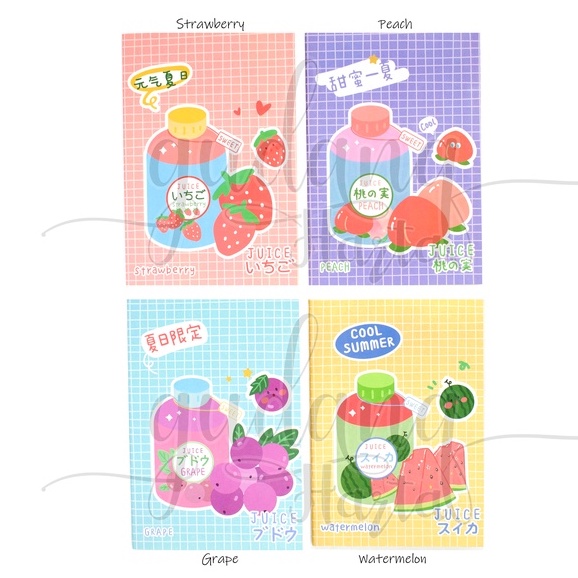 Notebook A5 Summer Juice Buku Motif Jus Buah Simple GH 308650