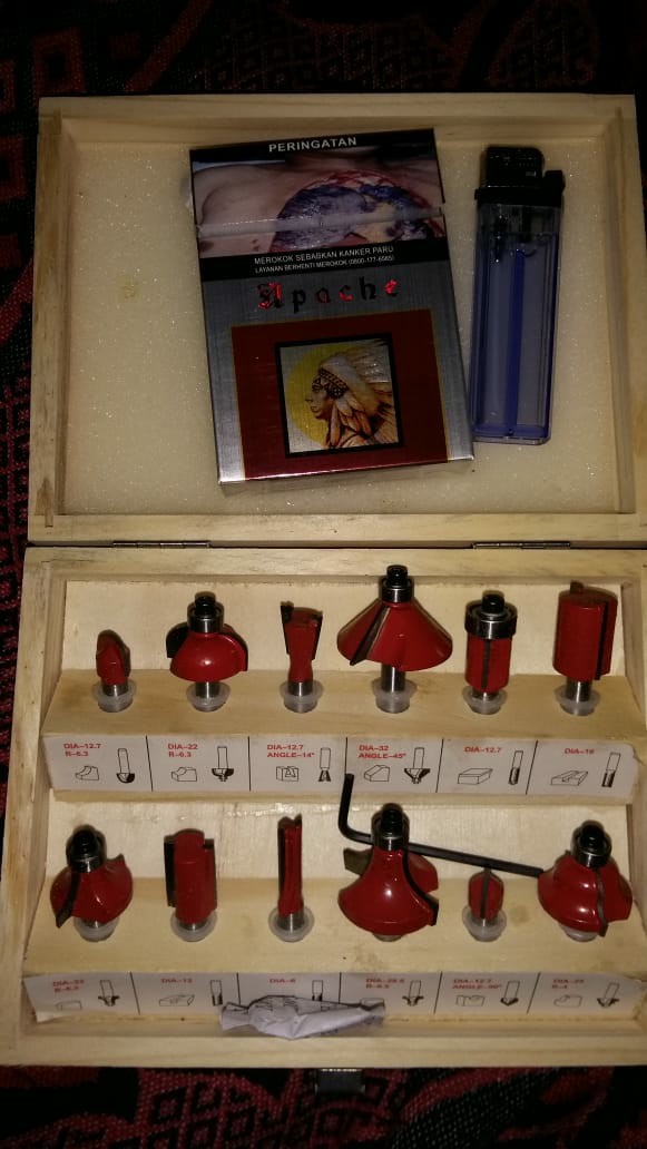 Mailtank Mata Profil Ruter 12pcs 1/4-pisau Ruter Bits 12pcs 1/4 -box Kayu