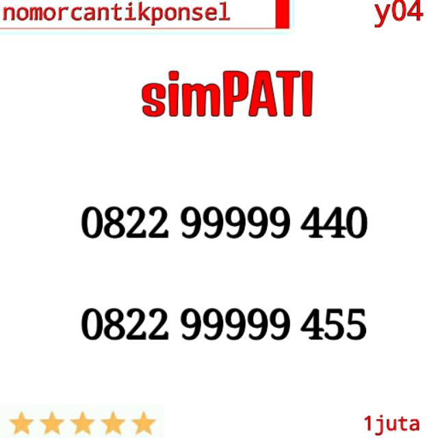 Kartu Perdana Nomor Cantik simpati seri panca 99999 ekor 440 455 rapi  y04