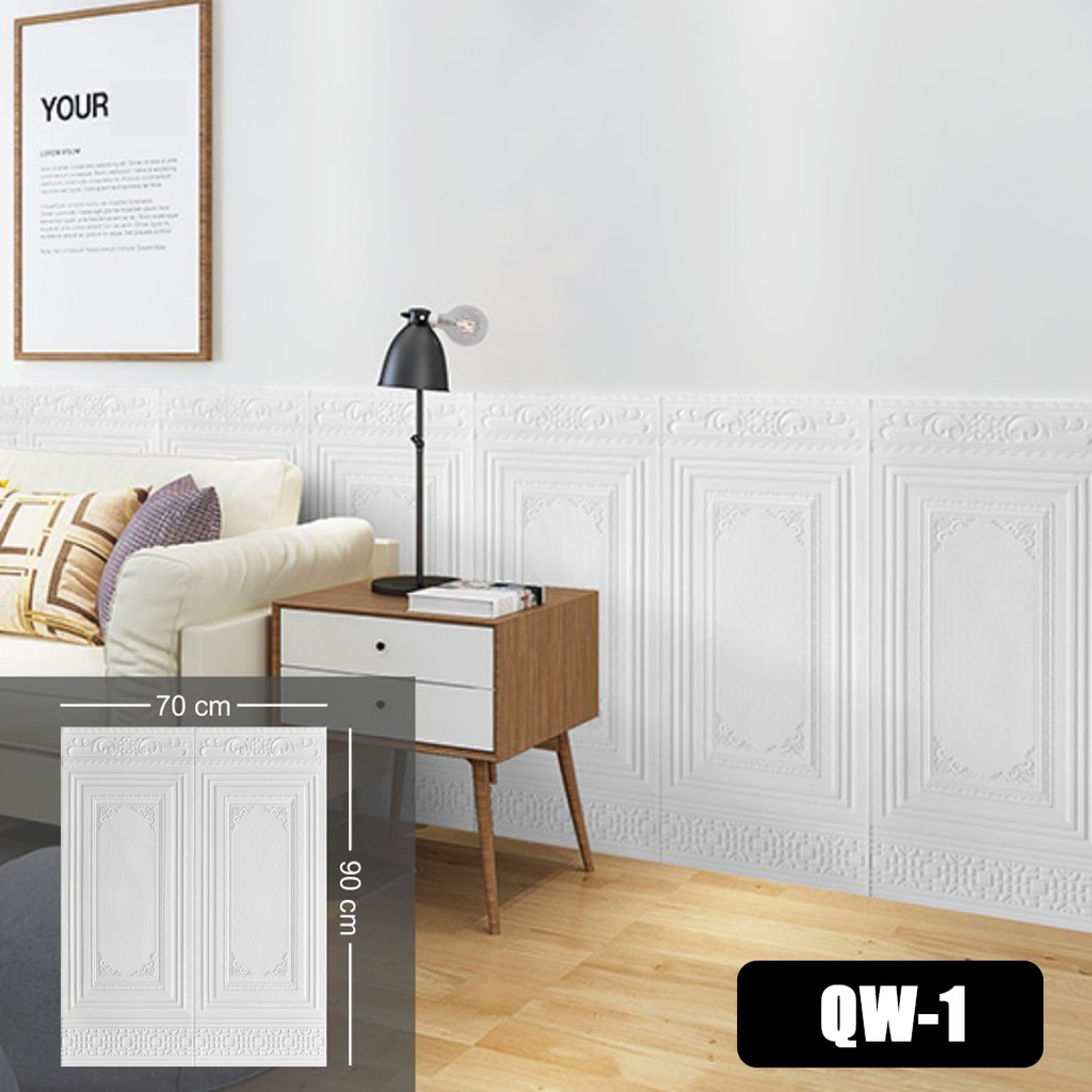 Wallpaper Dinding 3D Foam Motif PINTU BATIK 70x90 CM-PINTU PUTIH