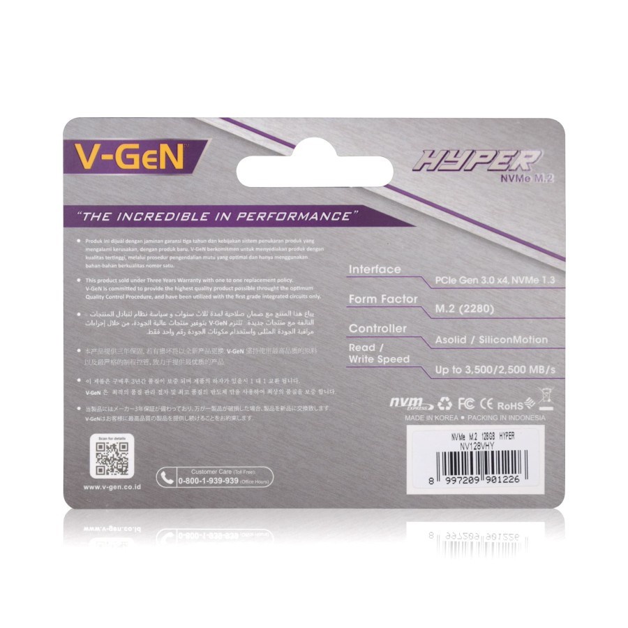 SSD V-Gen 128GB Hyper M.2 NVMe / SSD VGen 128GB NVMe M.2