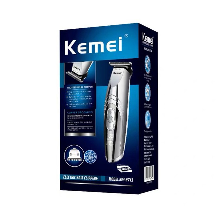 KEMEI 2713 ORIGINAL Alat Cukur Rambut Elektrik Digital CAS Dual Blade Pisau  LCD USB KM2713 KM-2713