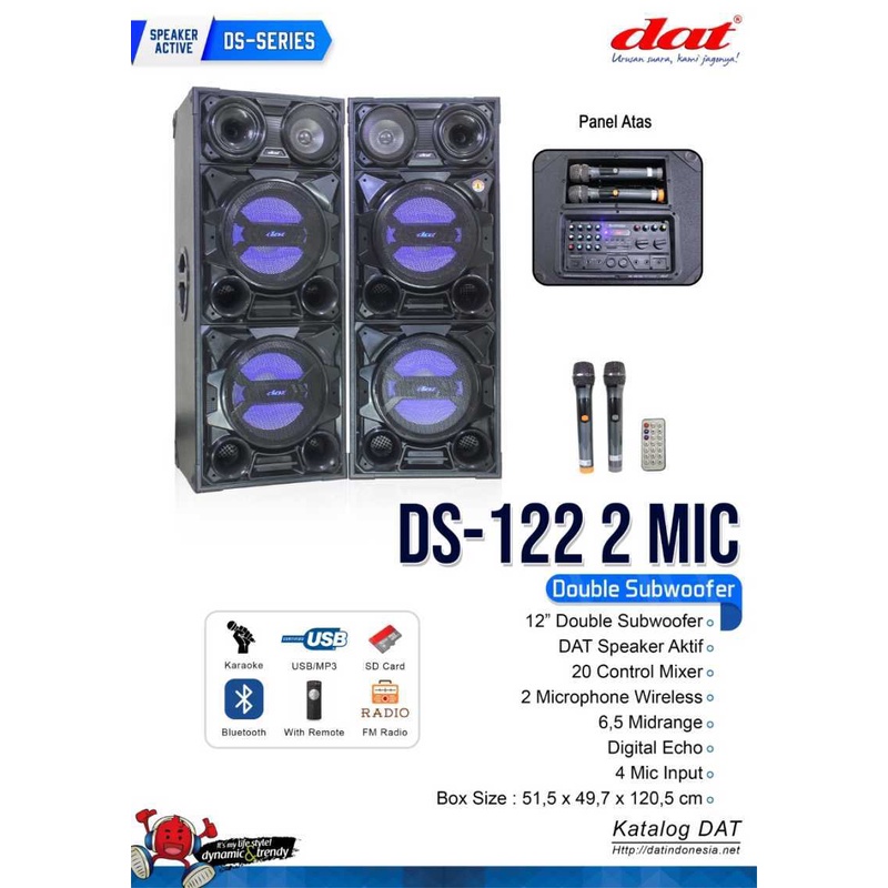 DAT Speaker Active 12&quot; DS-122 Double Subwoofer / Speaker Aktif DS122