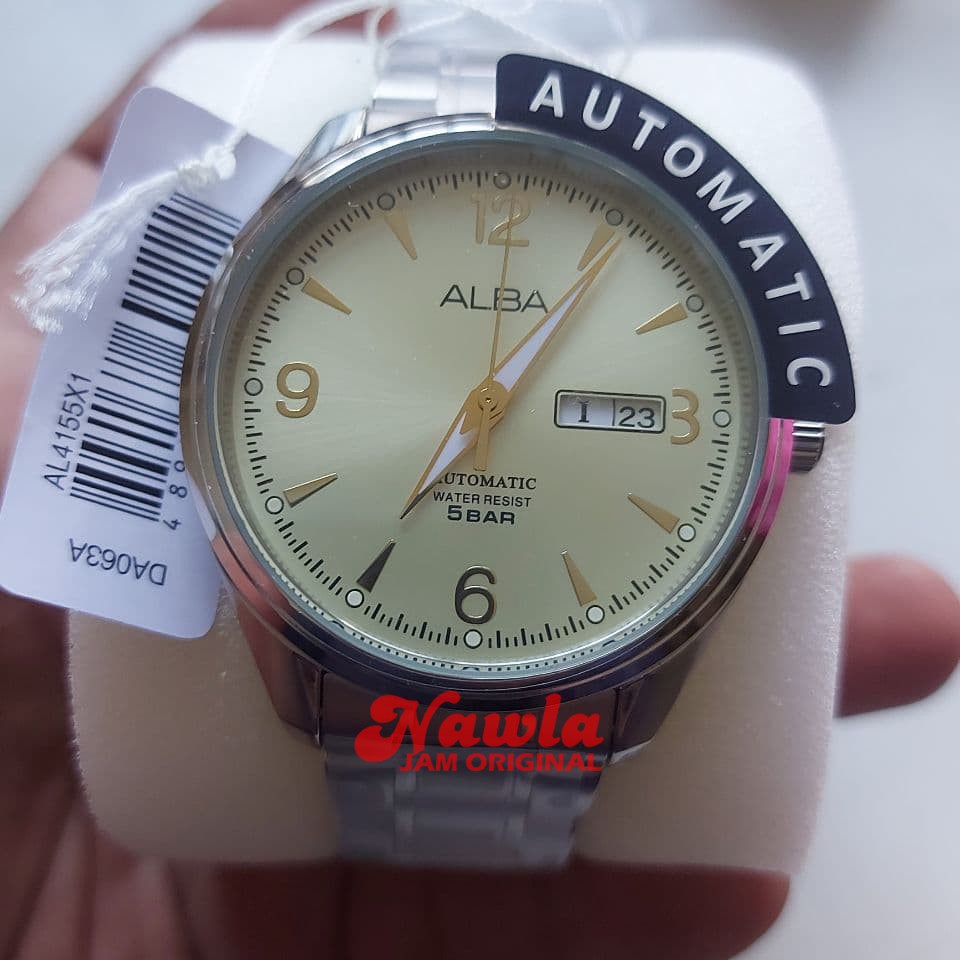 Alba Automatic AL4155X1 Analog Beige Dial - Jam Tangan Pria AL4155