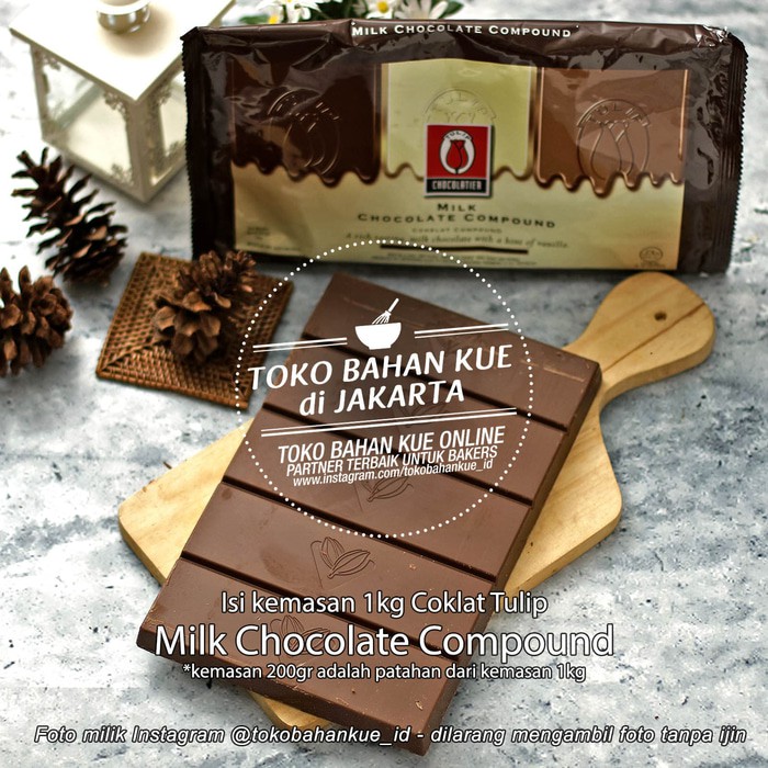

Coklat Tulip Batang Milk Chocolate Compound Cokelat Tulip Cocoa 1 kg promo