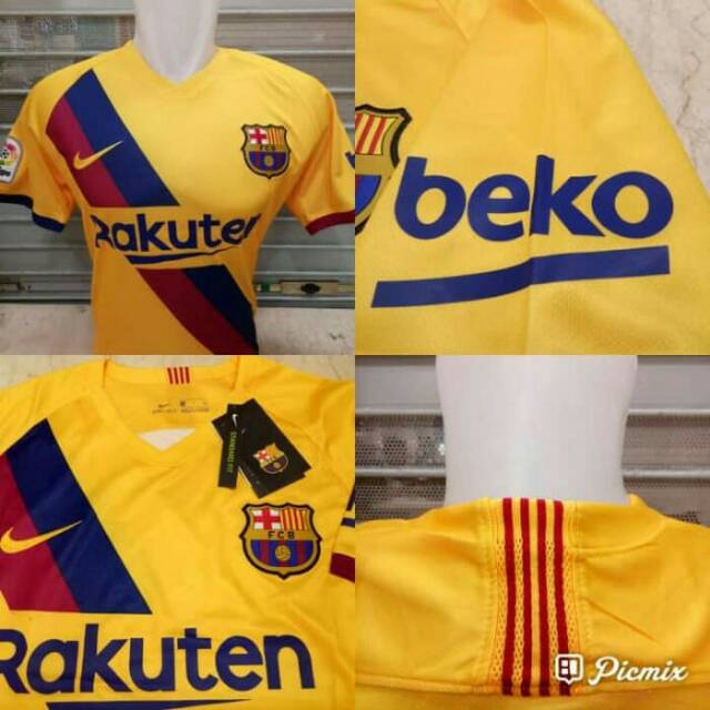 Jersey Grade Ori Barca Barcelona Away 2019-2020 Baju Kaos Bola Futsal Murah