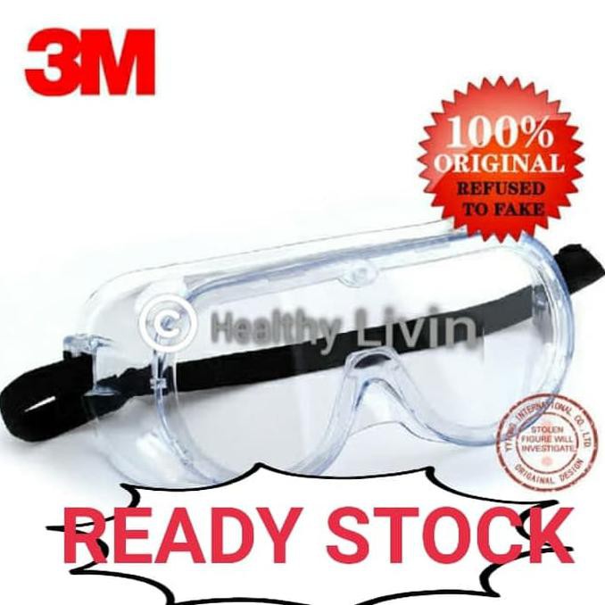 KACAMATA ANTIVIRUS / 3M ORI SAFETY GOOGLE 1621 AF ANTI VIRUS