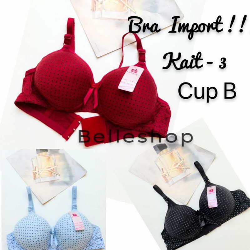 Bra Wanita Dewasa Cingcao Motif Polka Cup B / BH Wanita Import Halus