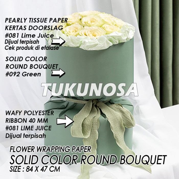 

FLOWER WRAPPING PAPER SOLID COLOR ROUND BOUQUET KERAS BUKET BUNGA CELLOPHANE PAPER