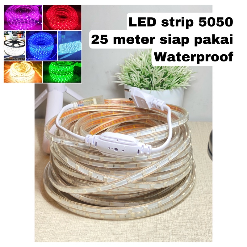 Lampu Led Strip Lis plafon 25 meter siap pakai Lampu selang