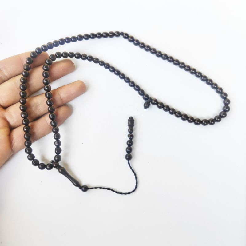 Tasbih kokka kaukah 99 butir 6mm polos hitam original kaoka kauka kaokah