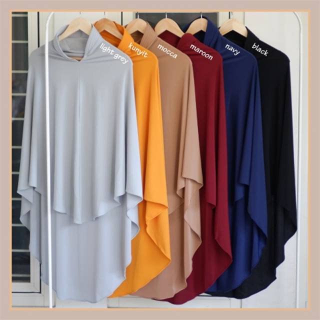 HIJAB / KHIMAR INSTAN SYAR'I JUMBO POLOS - KHIMAR LAURA - BAHAN STELA HALUS NYAMAN DIPAKAI