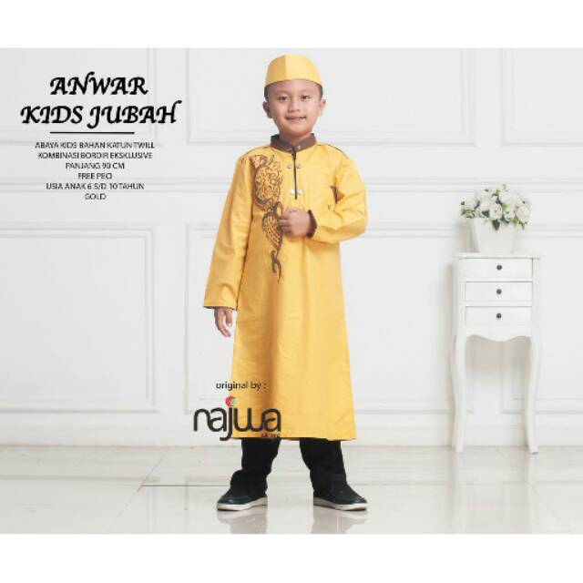 SET BAJU MUSLIM ANAK KOKO JUBAH ANWAR ORI NAJWA